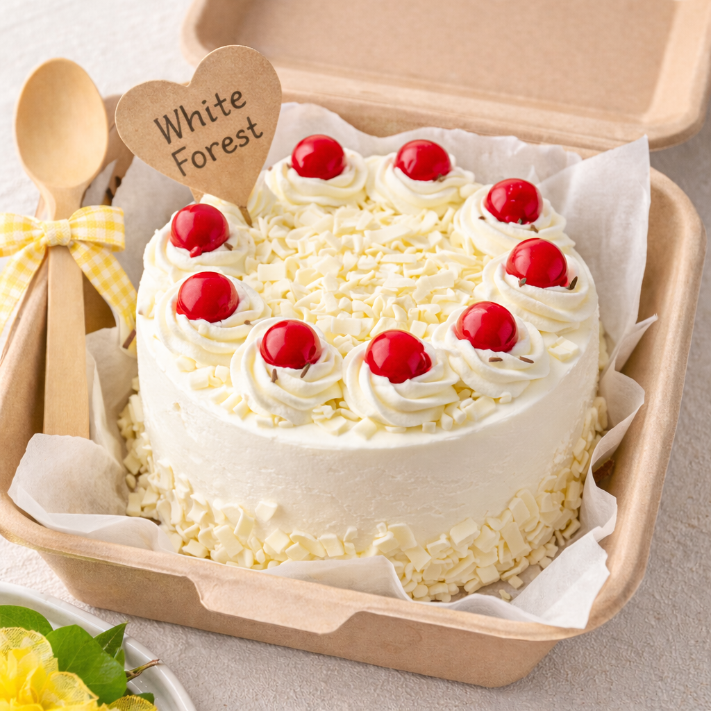 White Forest Bento Cake (0.5kg)
